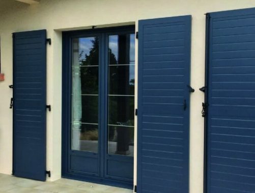 Volet battant bois gris anthracite